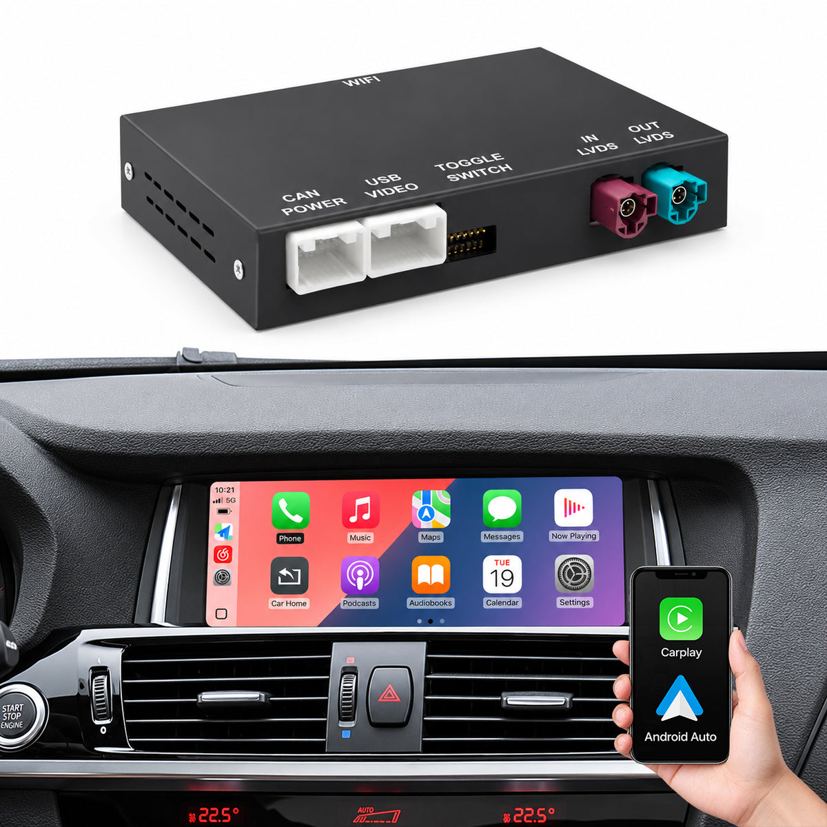 Wireless CarPlay Android Auto Interface for BMW NBT CIC EVO