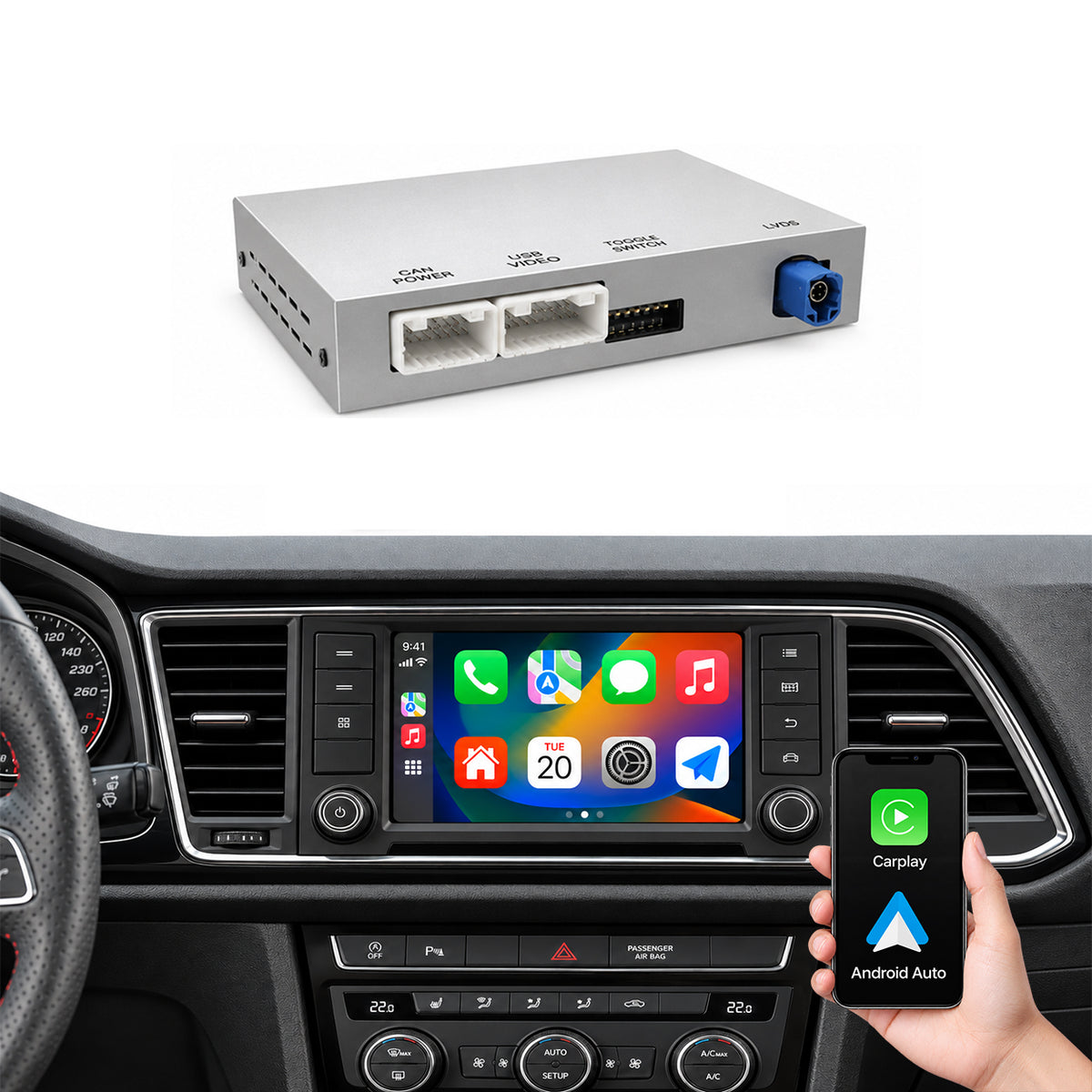 Wireless Carplay Android Interface Auto For Seat Skoda