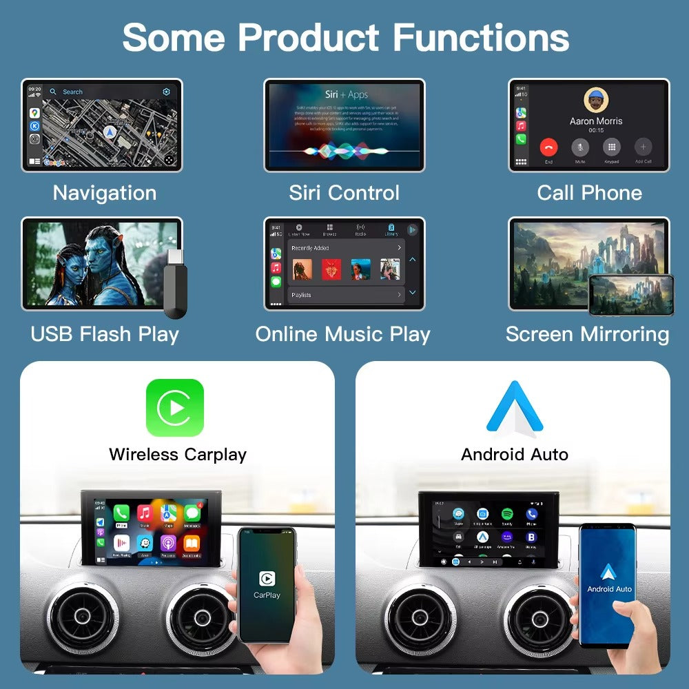 Wireless CarPlay Android Auto Interface For Audi 2009-2021