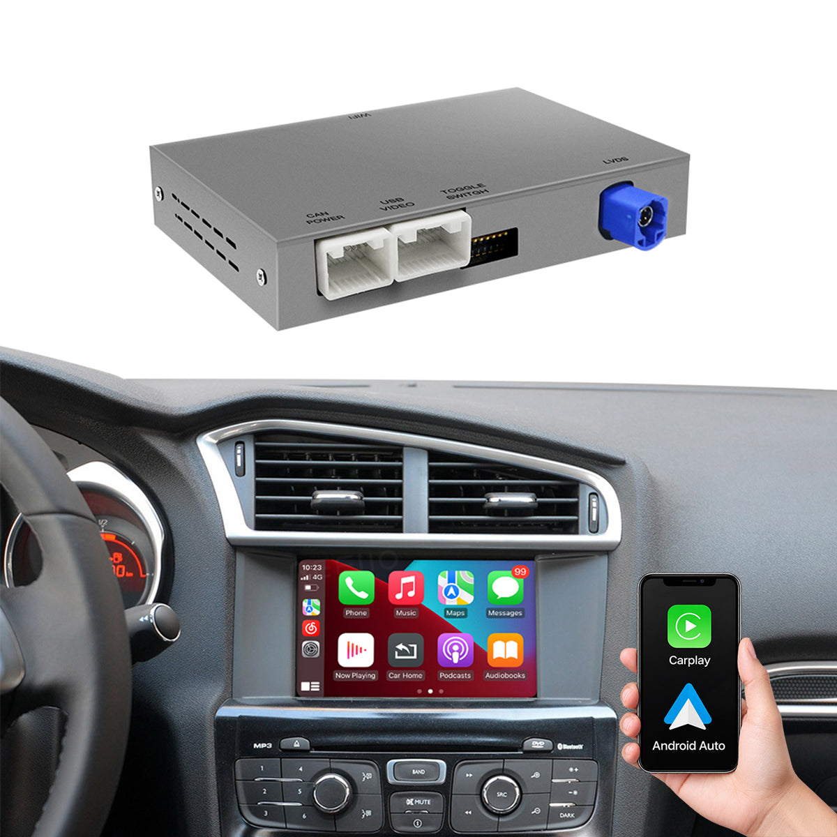 Wireless Carplay Android Auto For Peugeot&Citroen Interface Box