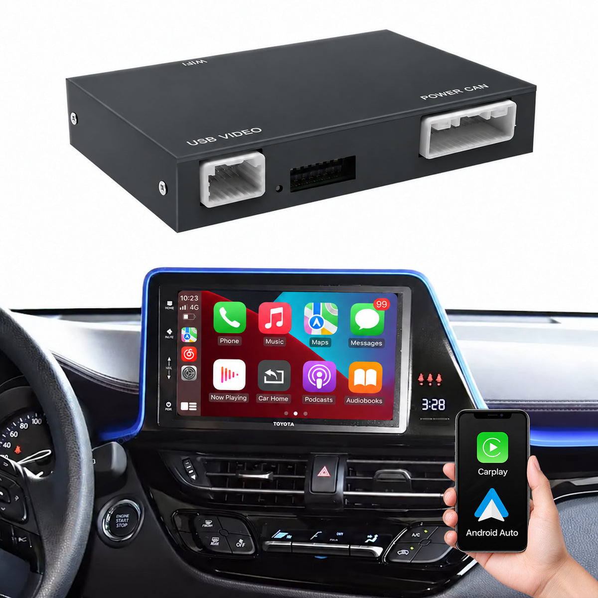 Wireless Carplay Android Auto Interface For Toyota 2014-2019
