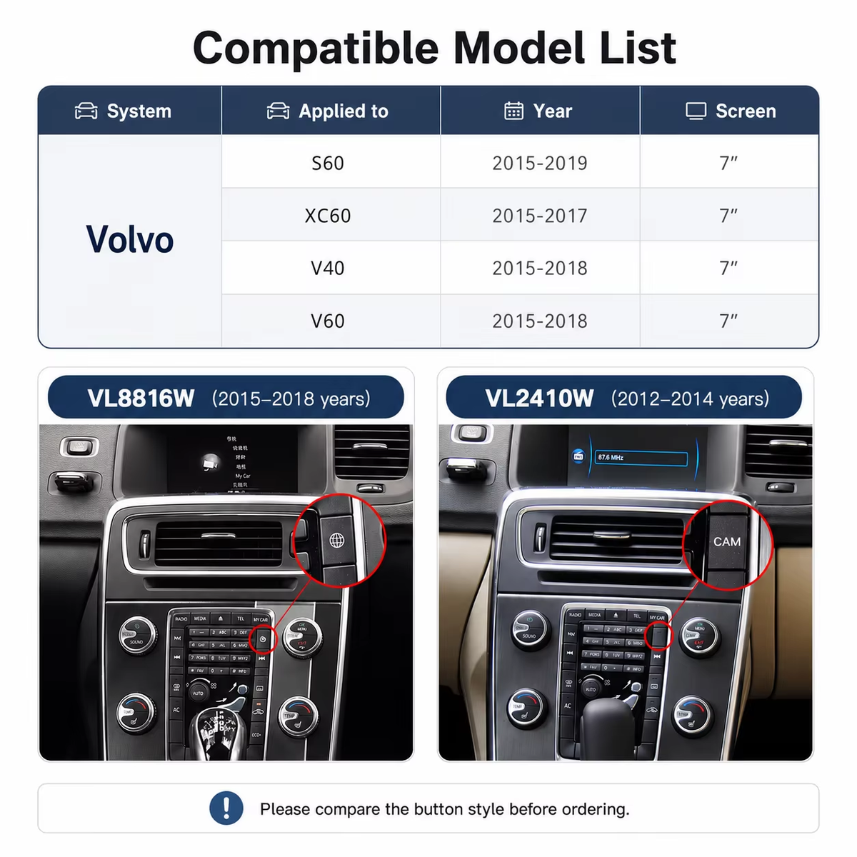 Wireless Carplay Android Auto For Volvo 2011-2022years Interface Module