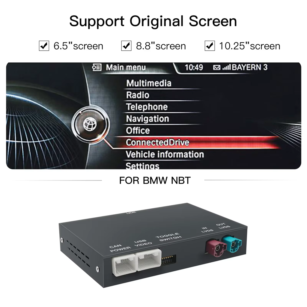 Wireless CarPlay Android Auto Interface for BMW NBT CIC EVO