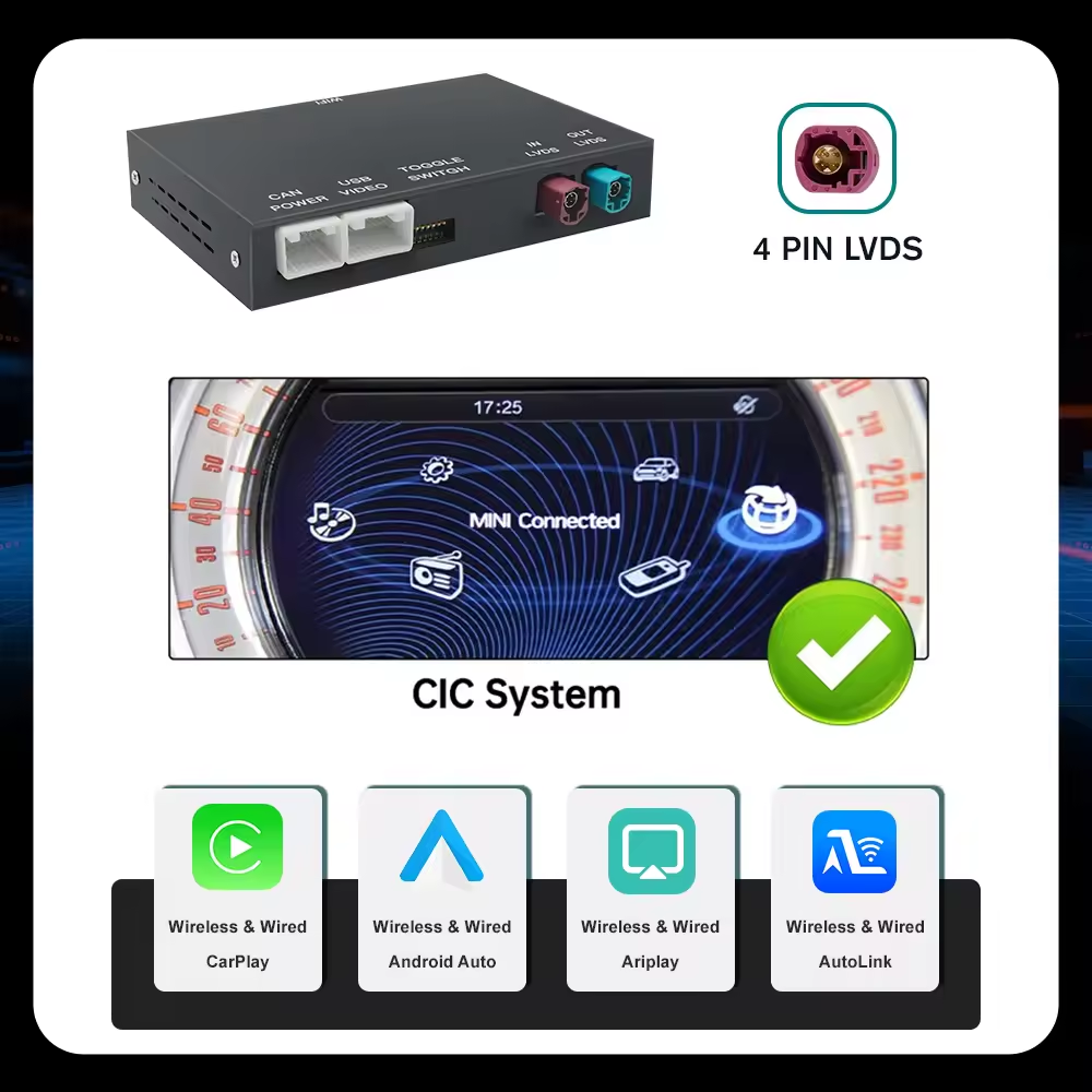Wireless CarPlay Android Auto Interface for BMW/MINI NBT CIC EVO