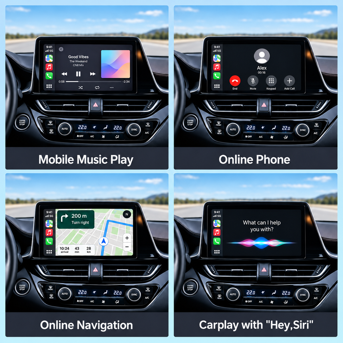 Wireless Carplay Android Auto Interface For Toyota 2014-2019